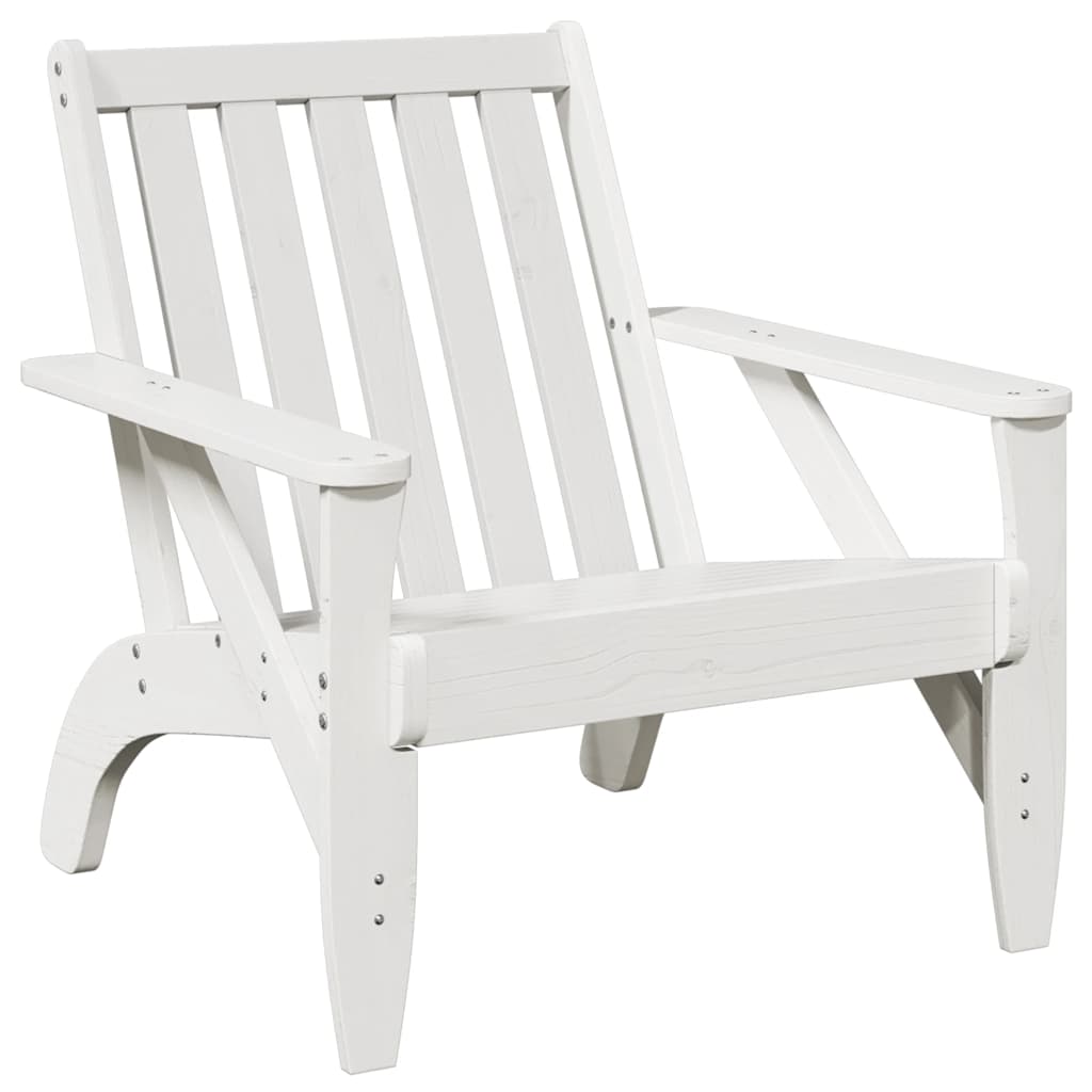 vidaXL Garden Adirondack Chair White 75x77x77 cm masivni les bor