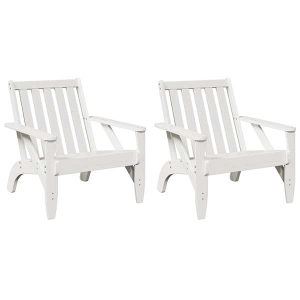 vidaXL aed adirondack toolid 2 tk, valge, 75x77x77 cm, m&auml;nnipuit