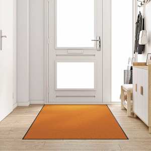 Doormat Drugo Oranžna in Črna 120 x 300 cm Poliamid in PVC