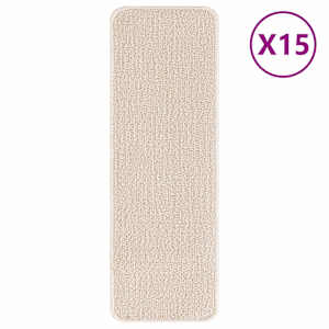 Protiskluzové podložky na schody 15 pcs Krémová 60 x 25 cm PP - obrázek 2