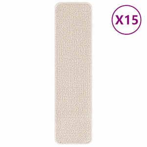 vidaXL Libisemisvastased trepimatid 15 tk 75 x 20 cm cream PP