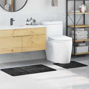 Set protidrsnih kopalnih preprog 2 pcs Temno siva PP