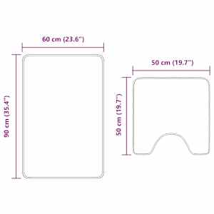 Set protidrsnih kopalnih preprog 2 pcs Temno siva PP - slika 11