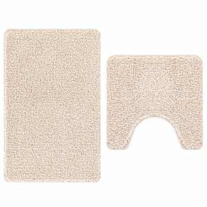 vidaXL Libisemiskindel vannimatti komplekt 2 tk Kreemjas 50 x 50 cm PP