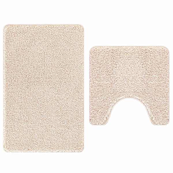 vidaXL Libisemiskindel vannimatti komplekt 2 tk Kreemjas 50 x 50 cm PP