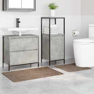 Set protidrsnih kopalnih preprog 2 pcs Rjava PP - slika 3