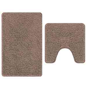 vidaXL Libisemiskindel vannimatti komplekt 2 tk Pruun 50 x 50 cm PP