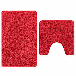 vidaXL Libisemiskindel vannimatti komplekt 2 tk Punane 50 x 50 cm PP