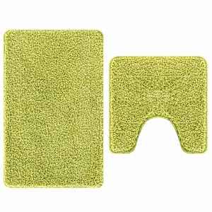 vidaXL Libisemiskindel vannimatti komplekt 2 tk Roheline 50 x 50 cm PP