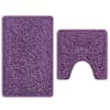 vidaXL Libisemiskindel vannimatti komplekt 2 tk Lilla 50 x 50 cm PP