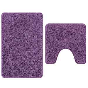 vidaXL Libisemiskindel vannimatti komplekt 2 tk Lilla 50 x 50 cm PP
