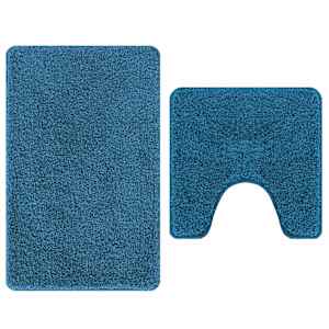 vidaXL Libisemiskindel vannimatti komplekt 2 tk Sinine 50 x 50 cm PP