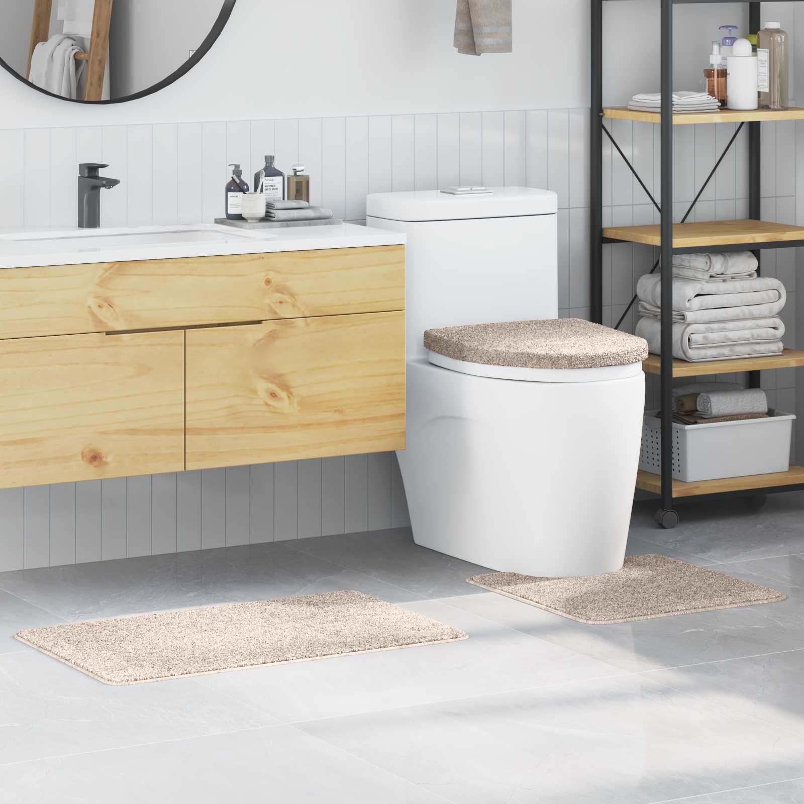 Libisemiskindel vannimatti komplekt 3 pcs cream PP