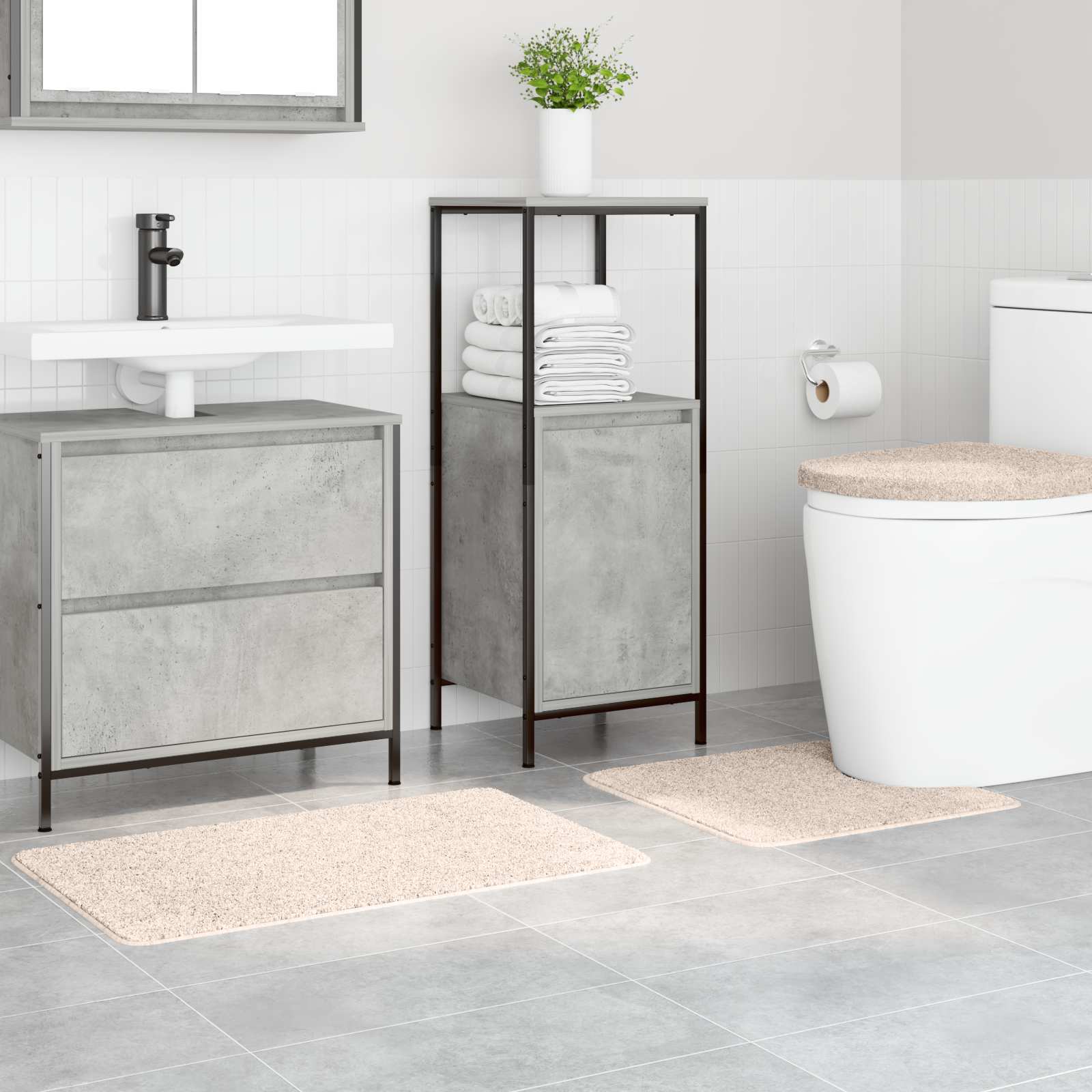 Libisemiskindel vannimatti komplekt 3 pcs cream PP 3 Kõik vajalik sinu aeda ja koju! Libisemiskindel vannimatti komplekt 3 pcs cream PP - Image 3