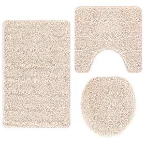 vidaXL Libisemiskindel vannimatti komplekt 3 tk cream 50 x 80 cm PP