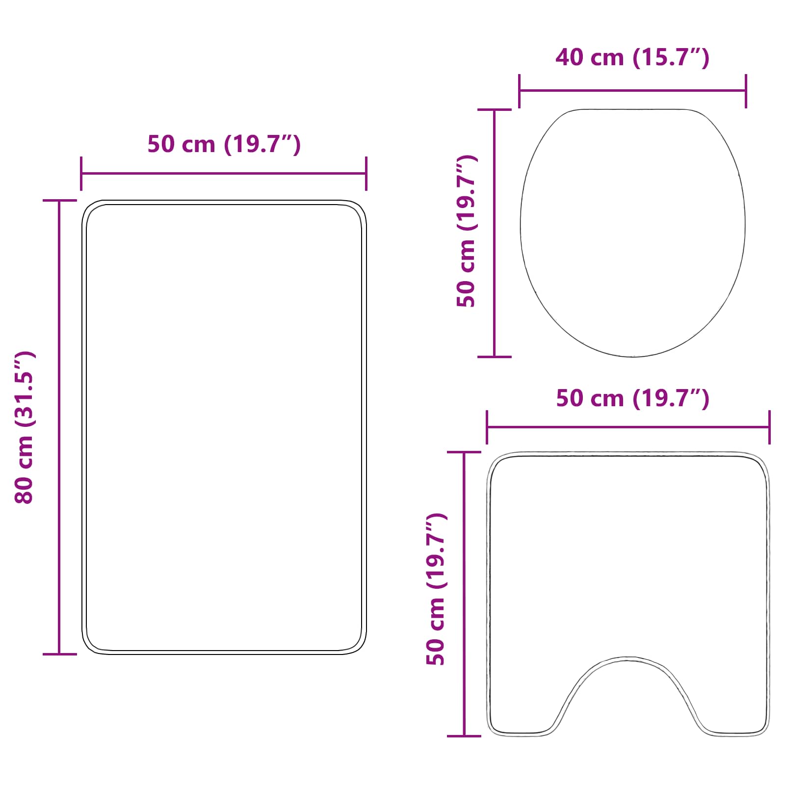 Libisemiskindel vannimatti komplekt 3 pcs cream PP 11 Kõik vajalik sinu aeda ja koju! Libisemiskindel vannimatti komplekt 3 pcs cream PP - Image 11