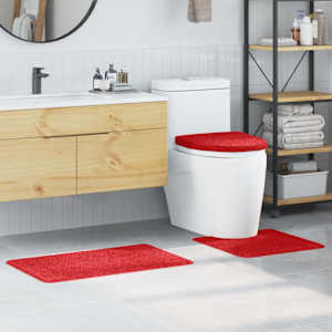 Set protidrsnih kopalnih preprog 3 kos Rdeča 50 x 80 cm PP