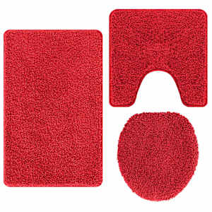vidaXL Libisemiskindel vannimatti komplekt 3 tk Punane 50 x 80 cm PP