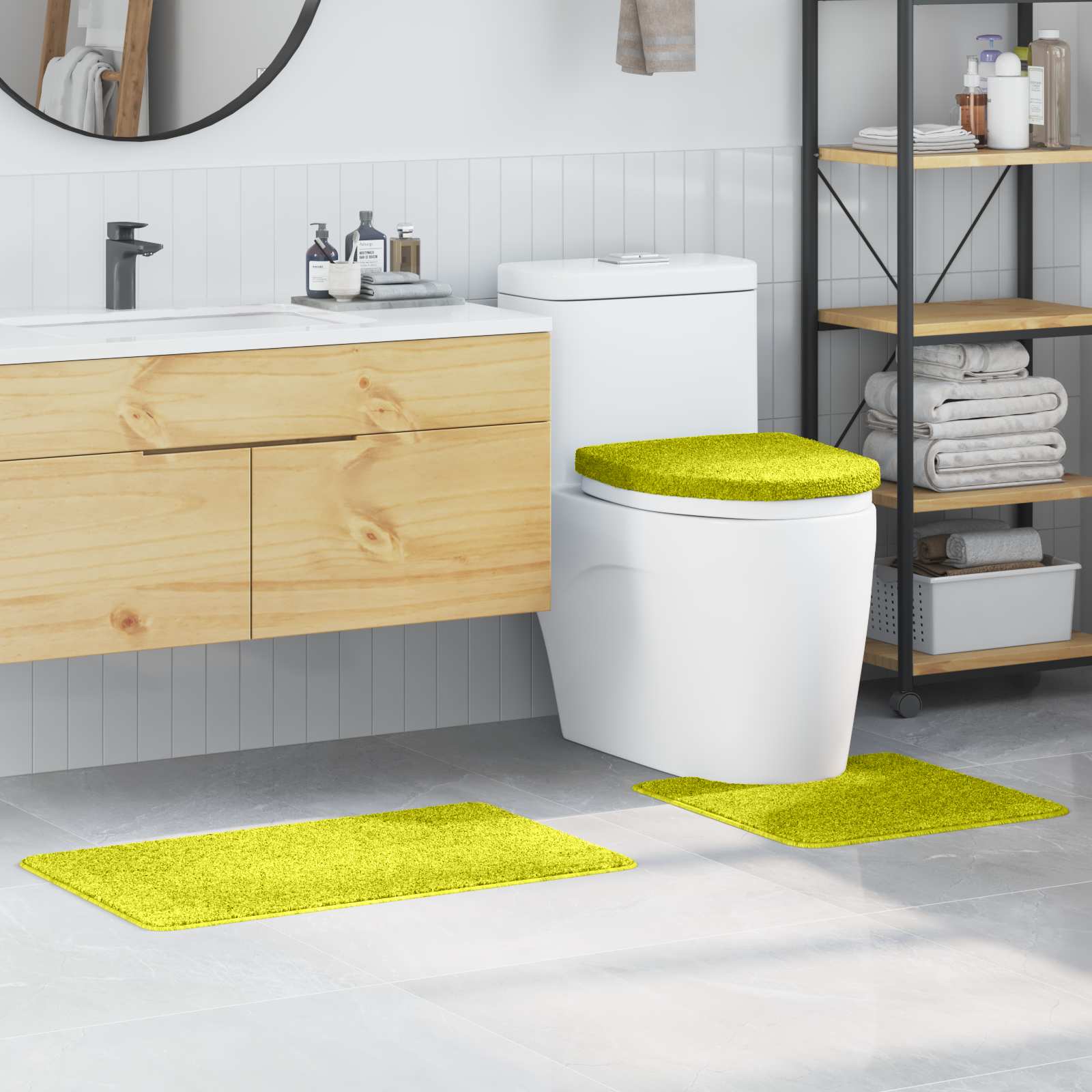 Libisemiskindel vannimatti komplekt 3 pcs Roheline PP