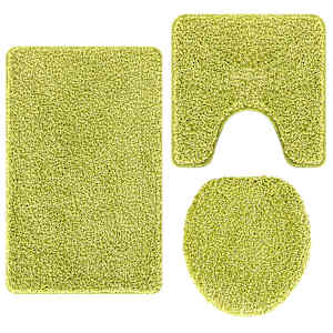 vidaXL Libisemiskindel vannimatti komplekt 3 tk Roheline 50 x 80 cm PP