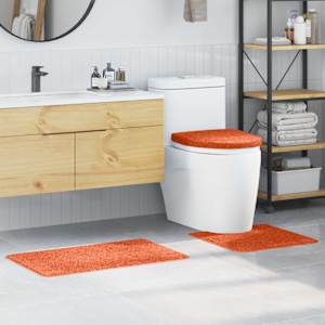 Sada protiskluzových koupelnových rohoží 3 pcs Oranžová PP - obrázek 1