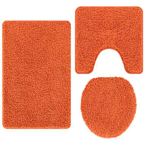vidaXL Libisemiskindel vannimatti komplekt 3 tk Oranž 50 x 80 cm PP