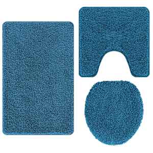 vidaXL Libisemiskindel vannimatti komplekt 3 tk Sinine 50 x 80 cm PP