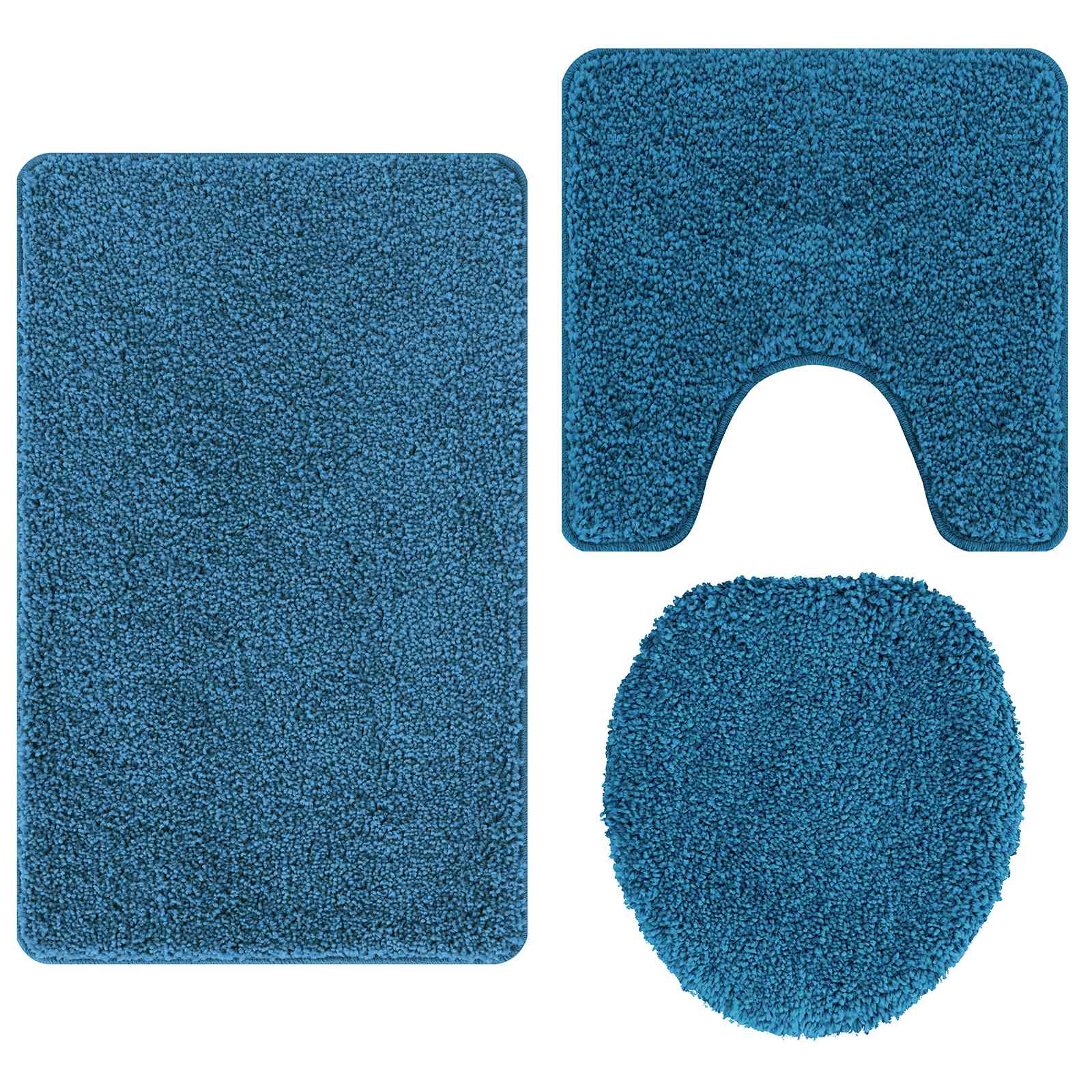 Thumbnail - vidaXL Anti-Rutsch Badematten-Set 3 pcs Blau PP
