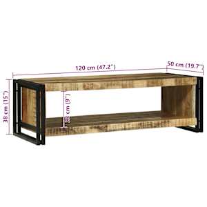 Konferenční stolek Hnědá 120 x 50 x 38 cm Masivní mangové dřevo - obrázek 10