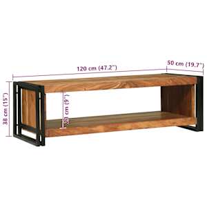 Konferenční stolek Hnědá 120 x 50 x 38 cm Masivní akátové dřevo - obrázek 10