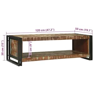 Konferenční stolek 120 x 50 x 38 cm Masivní obnovované dřevo - obrázek 10