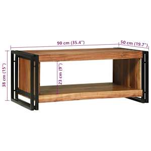 Konferenční stolek Hnědá 90 x 50 x 38 cm Masivní akátové dřevo - obrázek 10