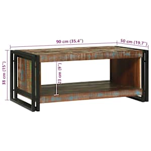 Konferenční stolek 90 x 50 x 38 cm Masivní obnovované dřevo - obrázek 10