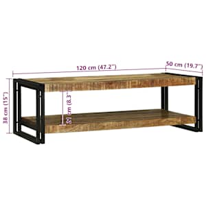 Konferenční stolek Hnědá 120 x 50 x 38 cm Masivní mangové dřevo - obrázek 10