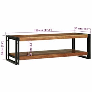 Konferenční stolek Hnědá 120 x 50 x 38 cm Masivní akátové dřevo - obrázek 10