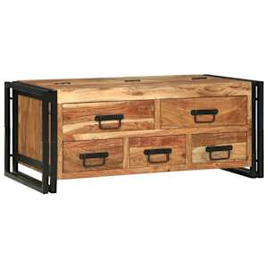 vidaXL Kohvilaud sahtliga Pruun 90 x 50 x 38 cm Tugev akatsiapuu