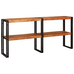 vidaXL Konsoollaud riiuliga Pruun 160 x 33 x 75 cm Tugev akatsiapuu