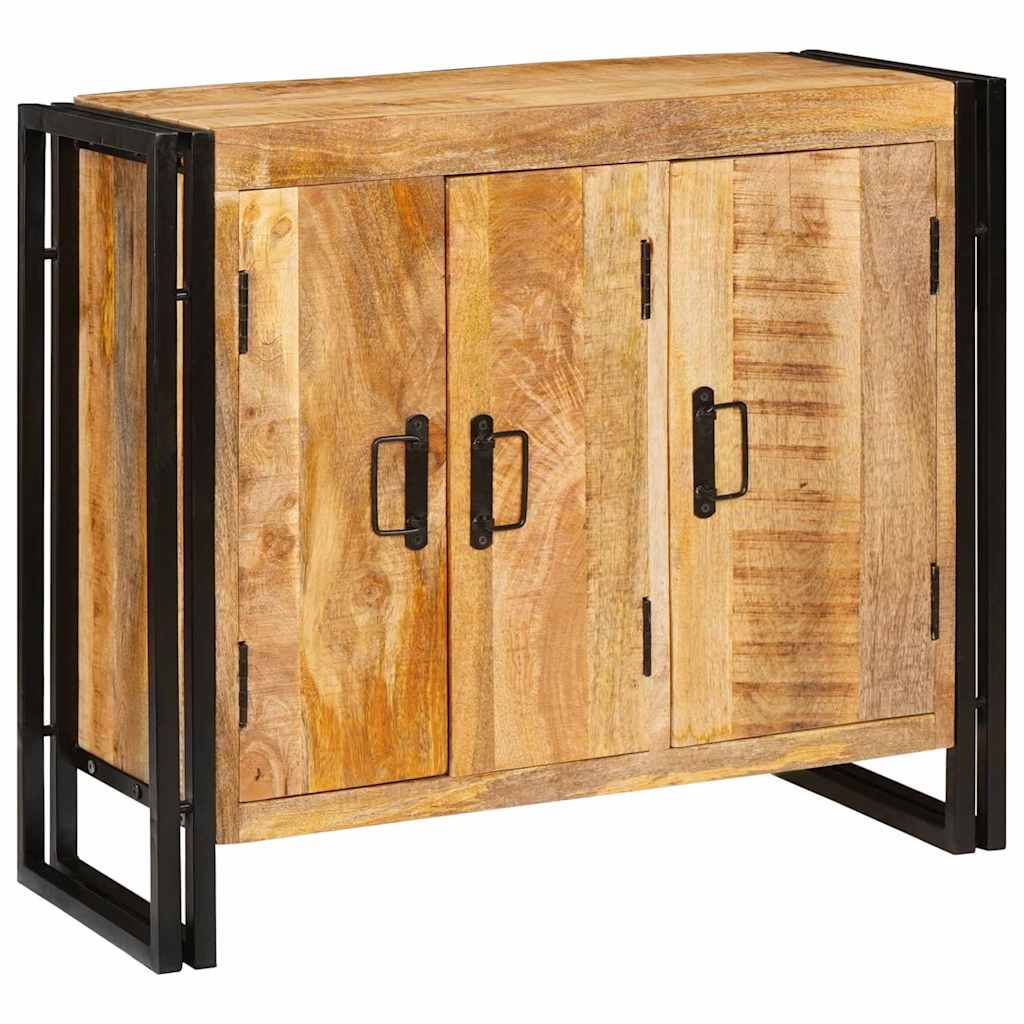 vidaXL Sideboard mit Regal Sonstiges mit Speicher mit Tür Braun 80 x 33 x 70 cm massives Mangoholz