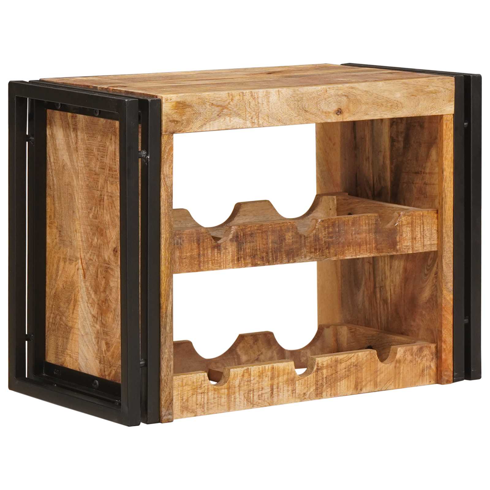 vidaXL Wijnrek Bruin 100 x 45 x 33 cm Massief Ruw Mango Hout