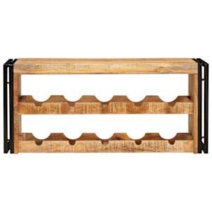 Stojan na víno Hnědá 100 x 45 x 33 cm Masivní drsné mango dřevo - obrázek 4