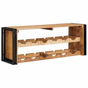 Stojan na víno Hnědá 100 x 45 x 33 cm Masivní drsné mango dřevo - obrázek 6
