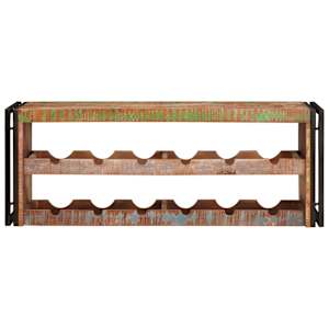 Stojan na víno 100 x 45 x 33 cm Masivní znovu použité dřevo - obrázek 4