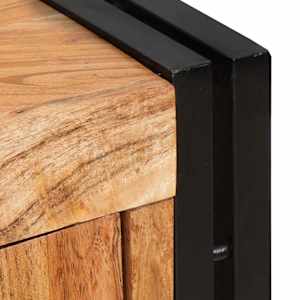 Highboard s dveřmi Hnědá Masivní akáciové dřevo a kov - obrázek 9