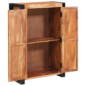 Highboard s dveřmi Hnědá Masivní akáciové dřevo a kov - obrázek 4