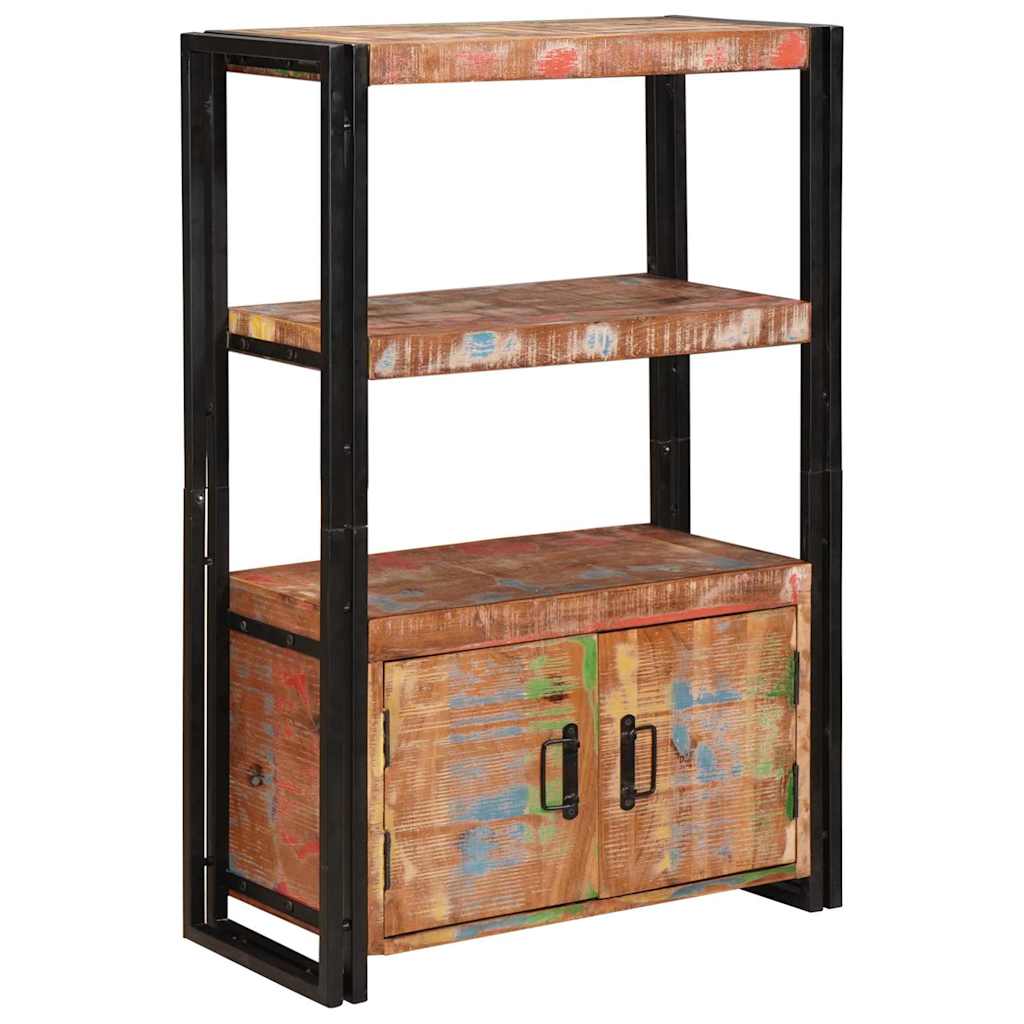 vidaXL Bücherregal mit Türen Braun Massives recyceltes Holz und Metall