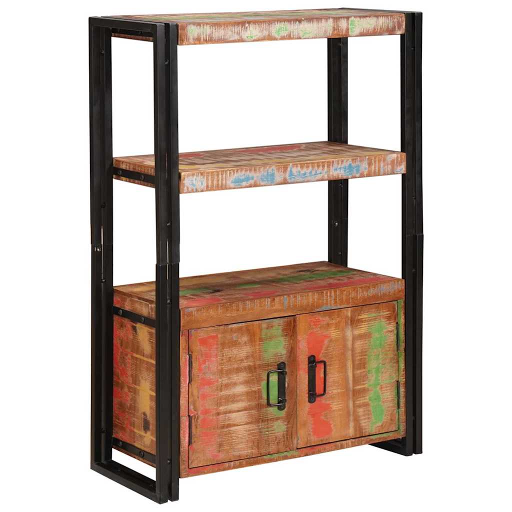 Boekenkast met Deuren Bruin Massief Gerecycled Hout en Metaal | luizaXL | Dé meubelwinkel voor elk interieur Boekenkast met Deuren Bruin Massief Gerecycled Hout en Metaal - Afbeelding 2