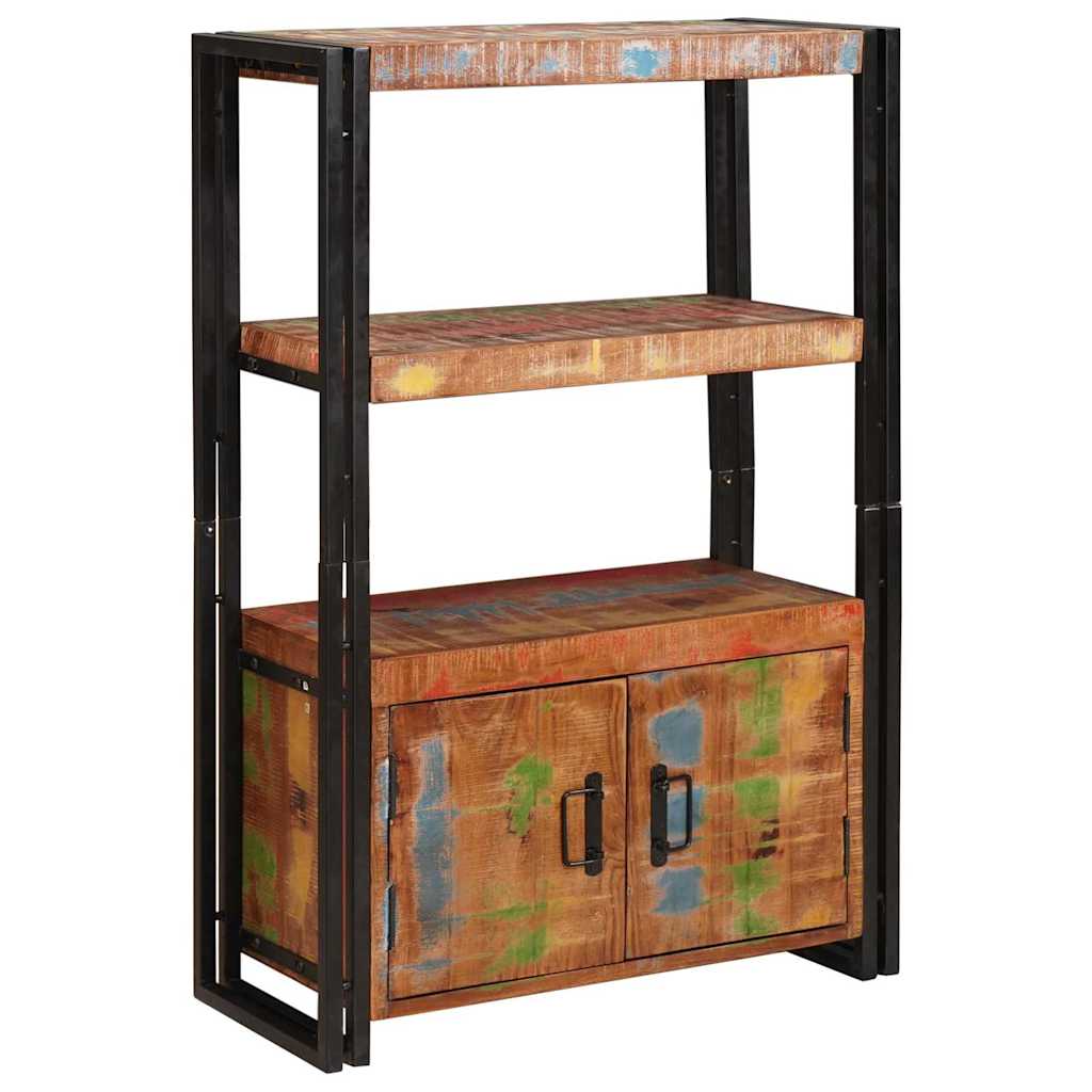 Boekenkast met Deuren Bruin Massief Gerecycled Hout en Metaal | luizaXL | Dé meubelwinkel voor elk interieur Boekenkast met Deuren Bruin Massief Gerecycled Hout en Metaal - Afbeelding 3