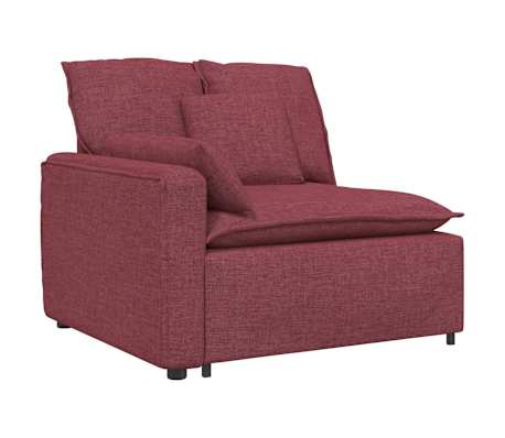vidaXL Modulares Sofa mit Fu&szlig;hocker und Kissen Weinrot