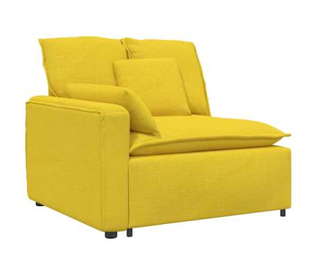 vidaXL Modulares Sofa mit Fu&szlig;hocker und Kissen Hellgelb