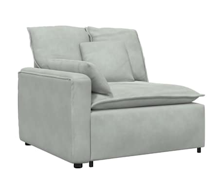 vidaXL Modul&aacute;rn&iacute; pohovka s podnožkou a pol&scaron;t&aacute;ři světle &scaron;ed&aacute;